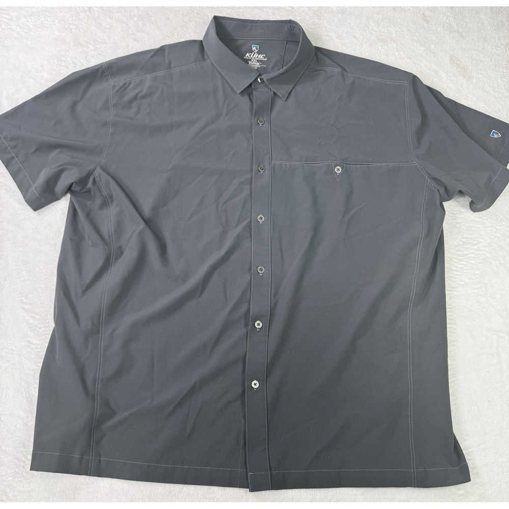 Kuhl TuffleX Renegade Short Sleeve Button Down Men's 2XL Gray Performance NEW